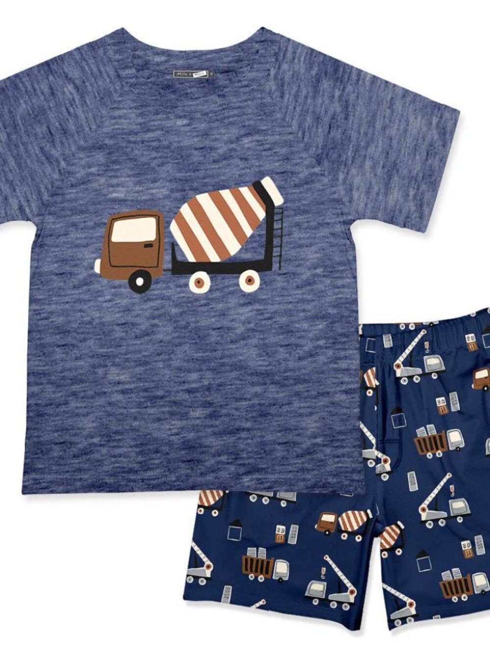 Navy Heather Crewneck Tee & Pocket Shorts